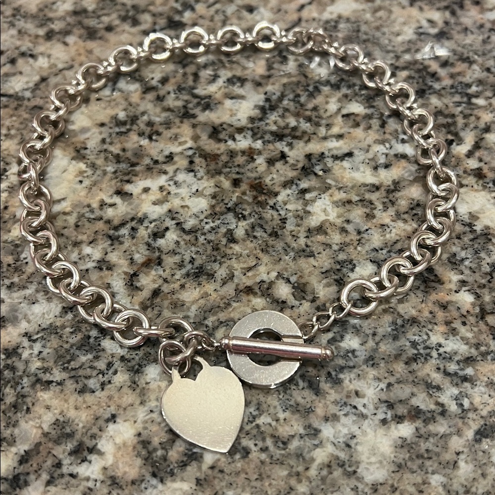 Tiffany & Co Silver Heart Tag Toggle Necklace - Picture 9 of 9